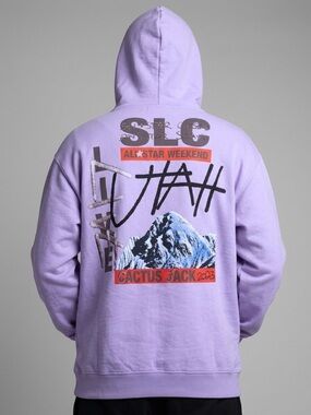 Cactus Jack Tour Hoodie Utah All Star Weekend 2023 Travis Scott Lavender Sz XXL